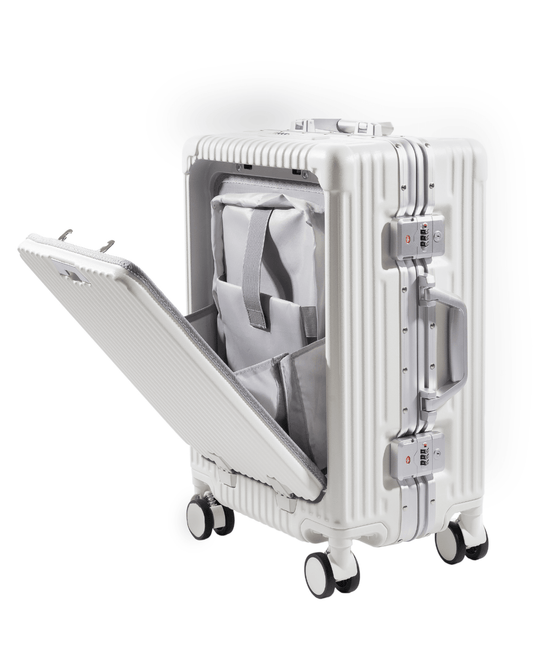 Quest Aluminium Trolley Bag - White 20" Cabin