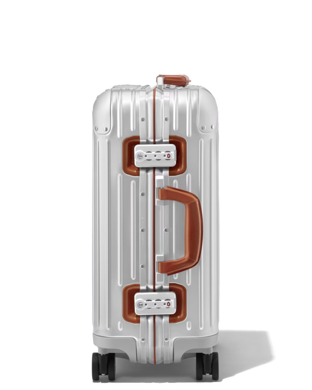 Autograph Pro - Silver 20" Aluminium Cabin Bag with Brown Handle