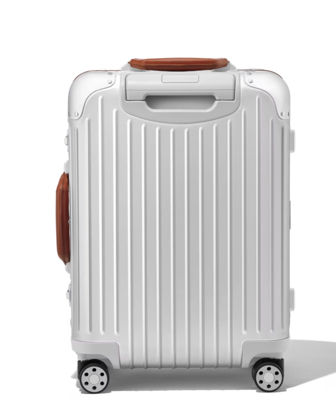 Autograph Pro - Silver 20" Aluminium Cabin Bag with Brown Handle