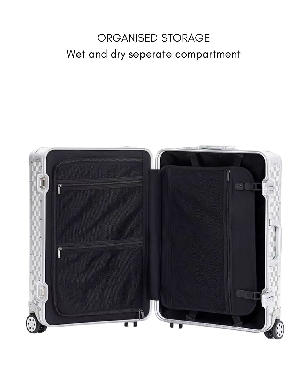 Selection - Silver 20'' Box Material Cabin Suitcase