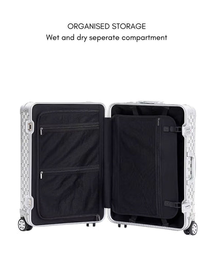 Selection - Silver 20'' Box Material Cabin Suitcase