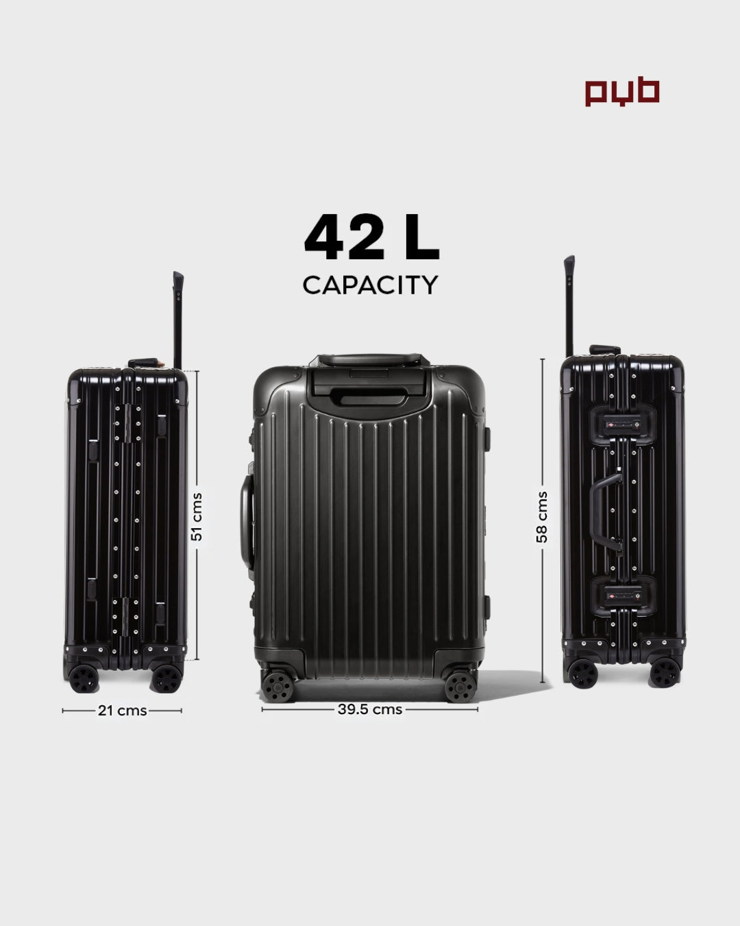 Autograph - Black 20" Aluminium Cabin Bag