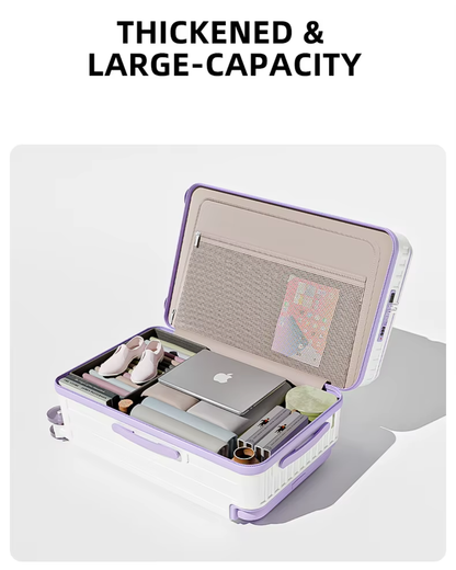 Spinner Trolley Bag - White Purple 20" Cabin