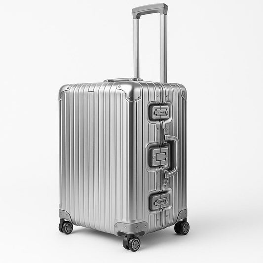 Silver Zipperless Signature 100% Aluminium Trunk Trolley under 20K - Trending in India