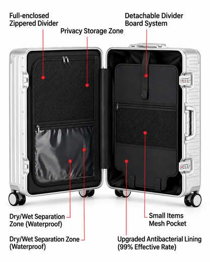 Platina - Silver 20" Aluminium Cabin Bag