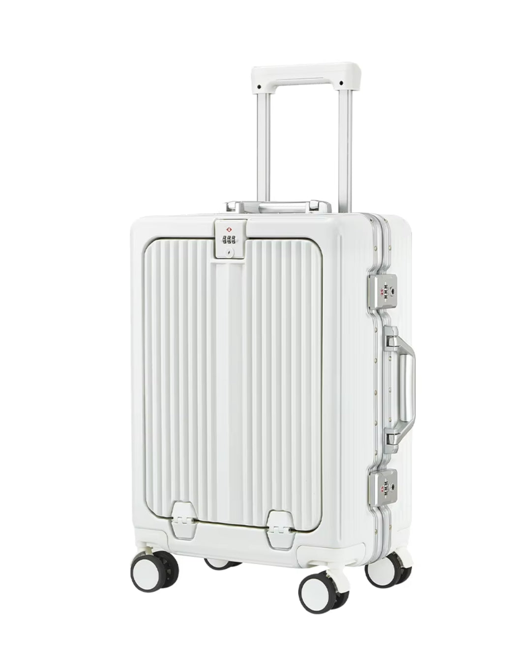Quest Aluminium Trolley Bag - White 20" Cabin