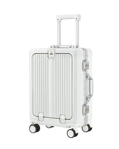 Quest Aluminium Trolley Bag - White 20" Cabin
