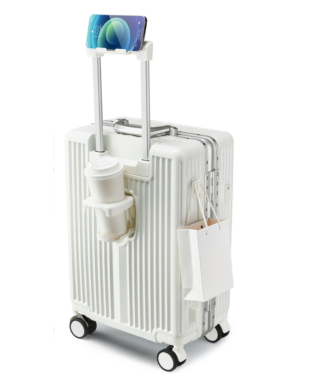 Quest Aluminium Trolley Bag - White 20" Cabin